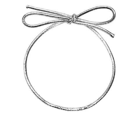 Metallic Silver - Pre Tied Stretch Loop - 19" Loop