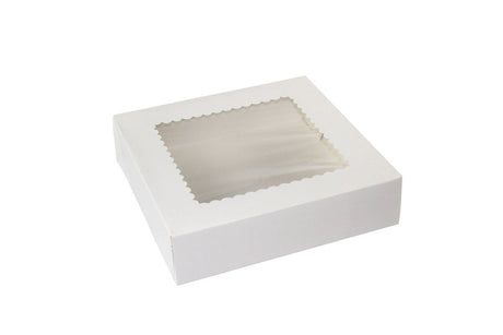 White 4 Corner - Window Bakery Box - 10 x 10 x 2-1/2"