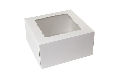 White 4 Corner - Window Bakery Box - 10 x 10 x 5"