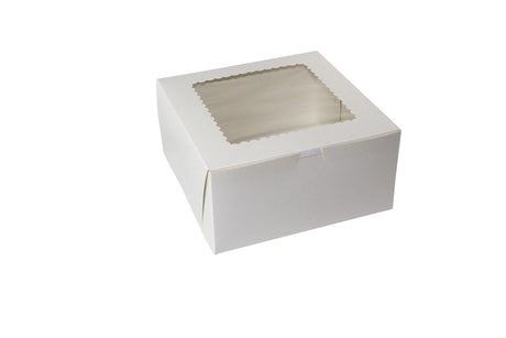 White Corner Lock - Window Bakery Box - 10 x 10 x 5"