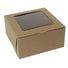 Kraft Corner Lock - Window Bakery Box - 10 x 10 x 5"
