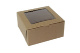 Kraft Corner Lock - Window Bakery Box - 10 x 10 x 5"
