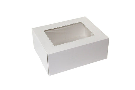 White 4 Corner - Window Bakery Box - 10 x 8 x 4"