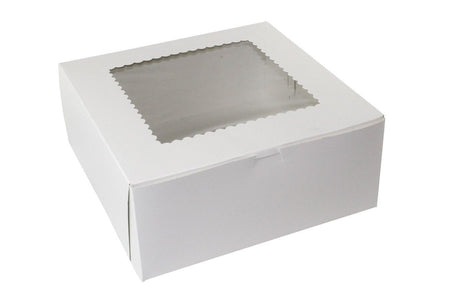 White Corner Lock - Window Bakery Box - 12 x 12 x 5"