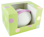 Green - Polka Dots - Egg Mold Candy Box - (2 lb) 6-1/8 x 4-5/8 x 4"