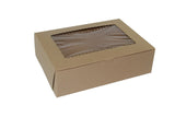 Kraft Corner Lock - Window Bakery Box - 14 x 10 x 4"