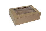 Kraft Corner Lock - Window Bakery Box - 14 x 10 x 4" - Case/100