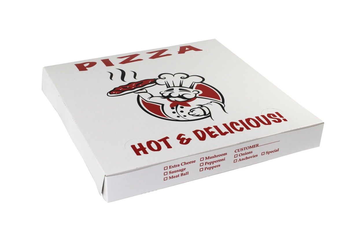 Hot & Delicious Print - 1 Pc. Lock Corner Pizza Box - 16 x 16 x 2"