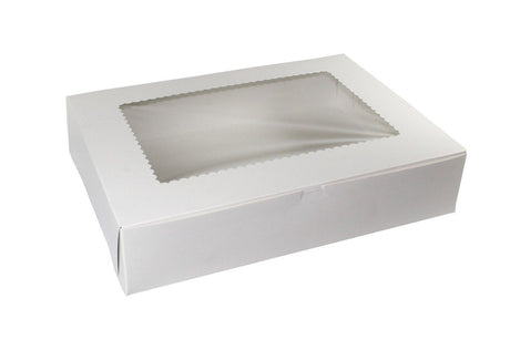 White Corner Lock - Window Bakery Box - 19 x 14 x 4"