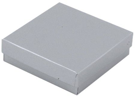 Gloss Silver - Jewelry Box - 3-1/2 x 3-1/2 x 1"