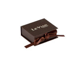 Matte Chocolate - Ribbon Jewelry Box - 2-3/4 x 2-3/4 x 1"