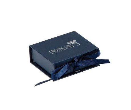 Matte Navy - Ribbon Jewelry Box - 3-1/2 x 3-1/2 x 1-1/2"