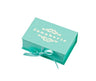 Matte Turquoise - Ribbon Jewelry Box - 2-3/4 x 2-3/4 x 1"