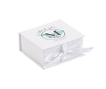 Matte White - Ribbon Jewelry Box - 2-3/4 x 2-3/4 x 1"
