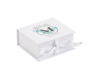 Matte White - Ribbon Jewelry Box - 2-3/4 x 2-3/4 x 1"