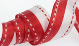 Red/White - Dash 2 Dash Ribbon - 1" x 100 Yards