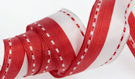 Red/White - Dash 2 Dash Ribbon - 1-1/2" x 50 Yards