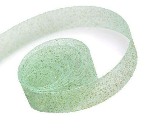 Aqua - Sparkle Sheer Ribbon - 7/8" x 100 Yards