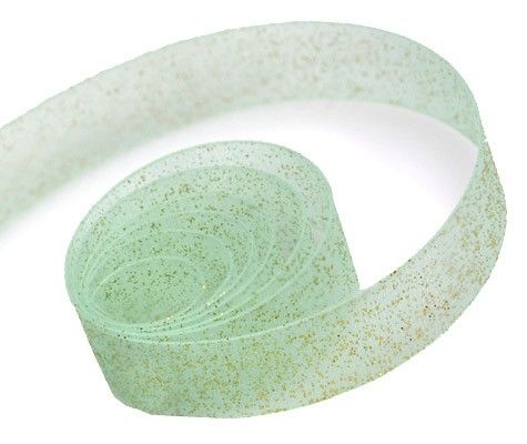 Aqua - Sparkle Sheer Ribbon - 1-1/2" x 100 Yards