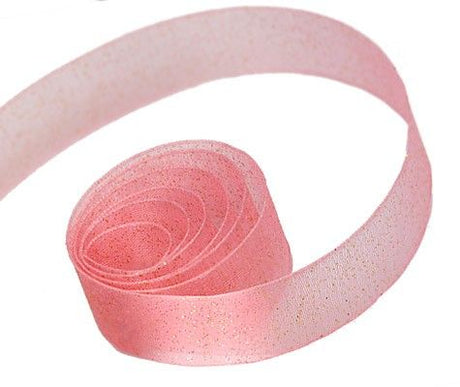 Dusty Rose - Sparkle Sheer Ribbon - 1-1/2" x 100 Yards
