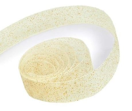 Ivory - Sparkle Sheer Ribbon - 5/8" x 100 Yards