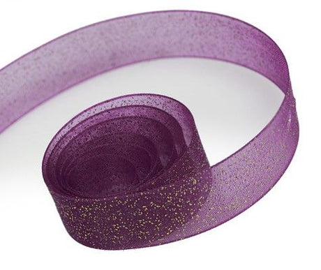 Plum - Sparkle Sheer Ribbon - 1-1/2" x 100 Yards