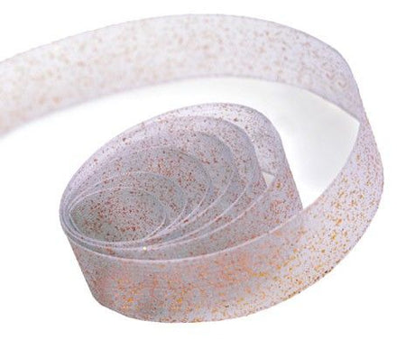 Grey - Sparkle Sheer Ribbon - 5/8" x 100 Yards