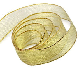 Gold - Metallic Mesh Ribbon - 5/8" x 100 Yards