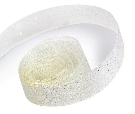 Ivory - Sparkle Sheer Ribbon - 1-1/2" x 100 Yards