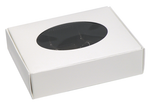 White Window - Oval - Die Cut Candy Box - (1/4 lb) 4-9/16 x 3-9/16 x 1-1/4"