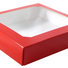 Red Window - Candy Box Lid - (16 oz) 7-3/4 x 7-3/4 x 1-1/8"