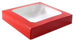 Red Window - Candy Box Lid - (16 oz) 7-3/4 x 7-3/4 x 1-1/8"