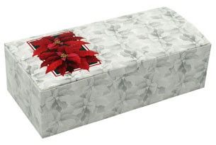 Poinsettia - Folding Candy Box - (1/2 lb) 5-1/2 x 2-3/4 x 1-3/4"