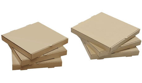 W Packaging 10 in Kraft Pizza Box, 2 in Deep B-Flute Corrugated, Natural (QTY 50), SKU WPPB10K2P