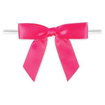 Hot Pink - Bow with Twist Tie - 2-3/4" Width Bow - 4" Twist Tie