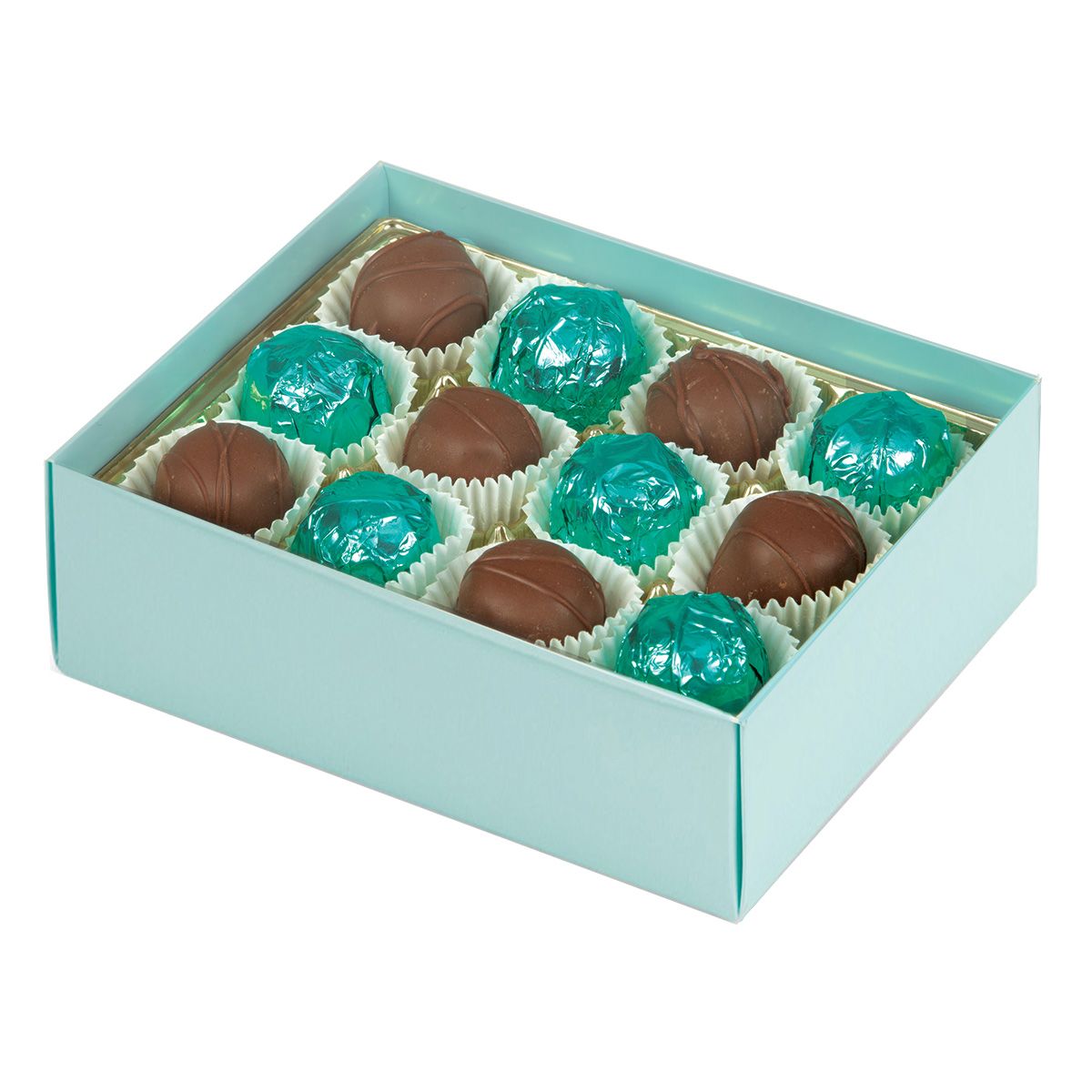 Blue - Macaron Box Base - Base (2 Layer - 12 Pc.) 4-3/4 x 3-1/4 x 2"