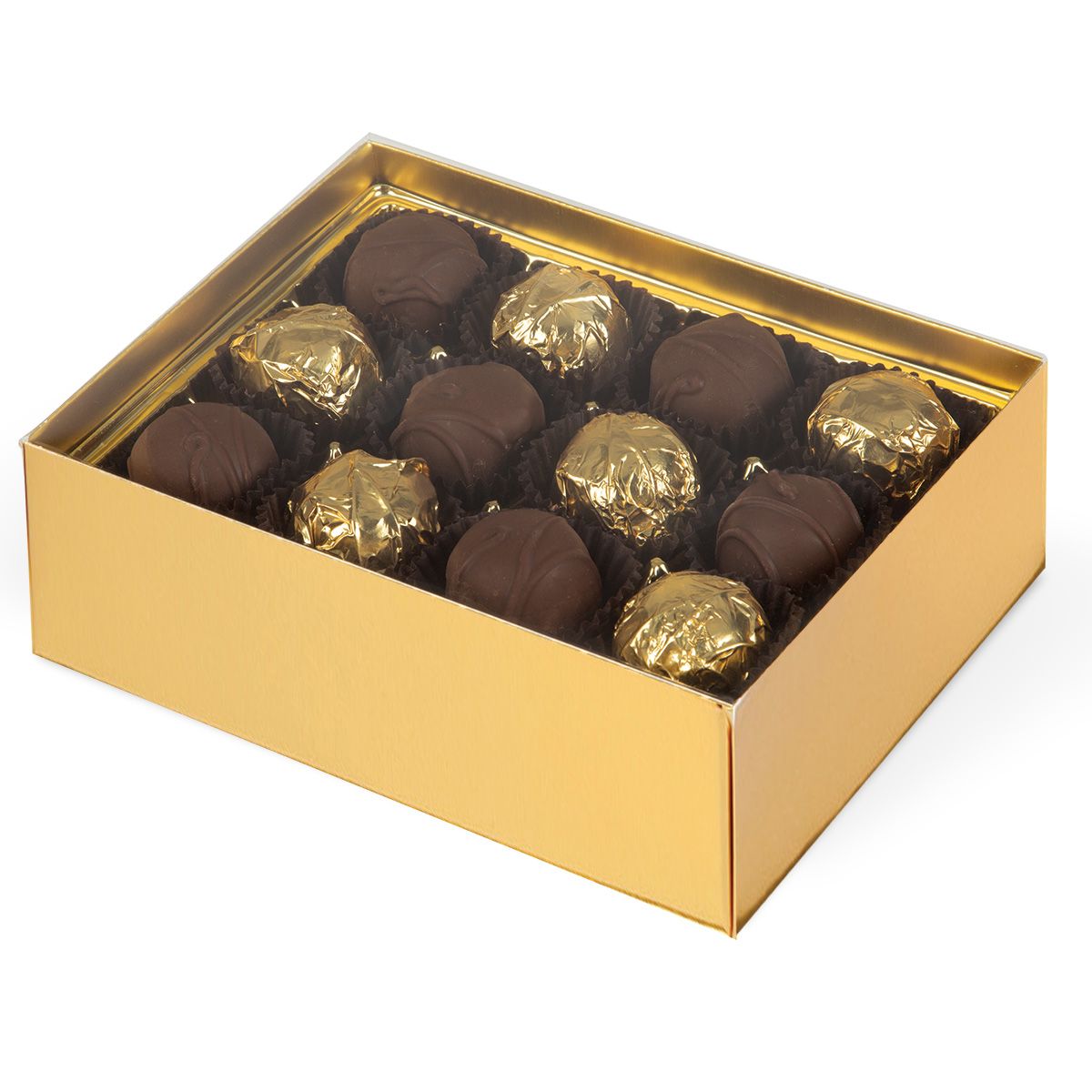 Gold - Macaron Box Base - Base (2 Layer - 24 Pc.) 6-3/8 x 4-3/4 x 2"