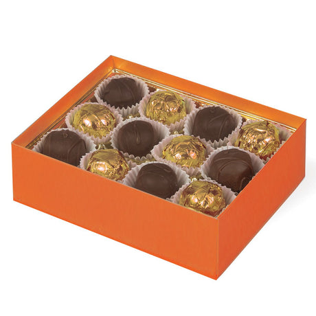 Orange - Macaron Box Base - Base (2 Layer - 24 Pc.) 6-3/8 x 4-3/4 x 2"