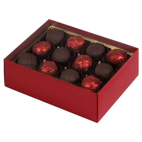 Red - Macaron Box Base - Base (2 Layer - 24 Pc.) 6-3/8 x 4-3/4 x 2"
