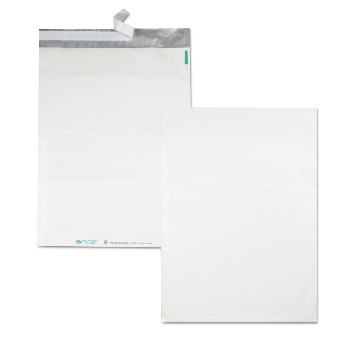 Quality Park Redi-Strip Poly Mailer, #6, Square Flap, Redi-Strip Adhesive Closure, 14 x 19, White, 100/Pack