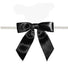 Black - Satin Bow with Twist Tie - 2-1/2" Width Bow - 4" Clear Twist Tie