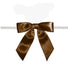 Brown - Satin Bow with Twist Tie - 2-1/2" Width Bow - 4" Clear Twist Tie