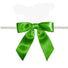 Emerald Green - Satin Bow with Twist Tie - 2-1/2" Width Bow - 4" Clear Twist Tie
