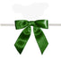 Forest Green - Satin Bow with Twist Tie - 2-1/2" Width Bow - 4" Clear Twist Tie