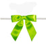 Kiwi Green - Satin Bow with Twist Tie - 2-1/2" Width Bow - 4" Clear Twist Tie