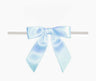 Light Blue - Satin Bow with Twist Tie - 2-1/2" Width Bow - 4" Clear Twist Tie