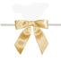Old Gold - Satin Bow with Twist Tie - 2-1/2" Width Bow - 4" Clear Twist Tie