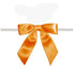 Orange - Satin Bow with Twist Tie - 2-1/2" Width Bow - 4" Clear Twist Tie