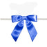 Royal Blue - Satin Bow with Twist Tie - 2-1/2" Width Bow - 4" Clear Twist Tie