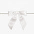 White - Satin Bow with Twist Tie - 2-1/2" Width Bow - 4" Clear Twist Tie